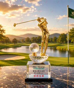 Cúp Golf Pha Lê 007 Cao Cấp | Cúp Trao Giải Golf Sang Trọng