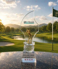 Cúp Golf Pha Lê 008 Cao Cấp | Cúp Trao Giải Golf Sang Trọng, Khắc Logo Theo Yêu Cầu