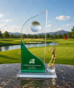 Cúp Golf Pha Lê 014 Cao Cấp | Cúp Vinh Danh In, Khắc Logo Theo Yêu Cầu