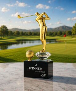 Cúp Golf Pha Lê 016 Cao Cấp | Cúp Vinh Danh Giải Golf Sang Trọng