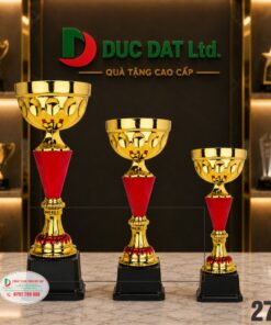 Cúp Kim Loại 276 Cao Cấp | Cúp Vàng Đỏ Trao Giải Thể Thao
