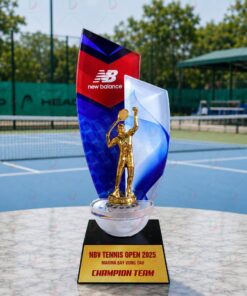 Cúp Tennis 002 Pha Lê Cao Cấp – Thiết Kế Ngọn Lửa Vinh Quang
