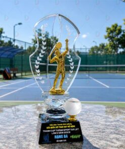 Cúp Tennis 004 Pha Lê Trong Suốt – Biểu Tượng Vinh Quang