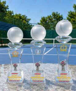 Cúp Tennis 006 - Bộ Cúp Pha Lê Kim Cương Tôn Vinh Nhà Vô Địch