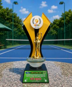 Cúp Tennis 023 - Cúp Pha Lê Cánh Chim Vàng Đen Đỉnh Cao