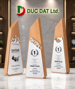 Cúp Đế Gỗ 003 - Mica In Màu UV Tinh Tế, Đẳng Cấp